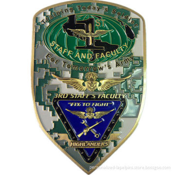 Customized U.s. Army Metal Rare Collectible Coin With Lacquered Colors Old Bronze Plated